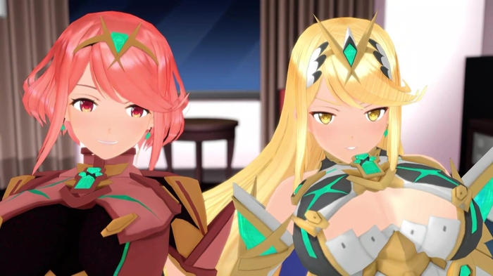 MMD-R18 XenoBlade2(ホムラ(Pyra)とヒカリ(Mythra)の妊活)