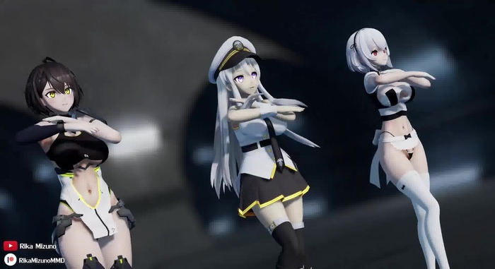 【MMD R-18】 IA Conqueror - Sirius, Louis, Baltimore ◈ MMD Azur Lane