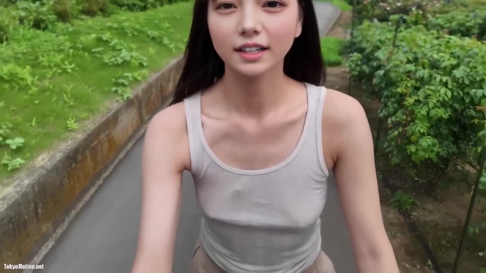 スマホ個人撮影 笑顔が可愛い♪大人びた顔のJDがノーブラで乳揺らしながらジョギング自撮り、、