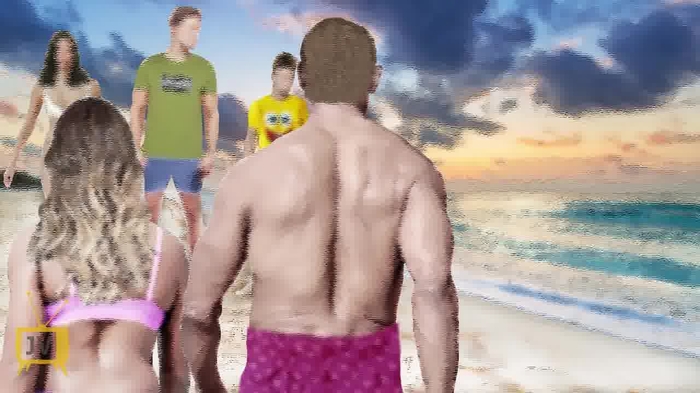 En la Playa Nudista con mi familia