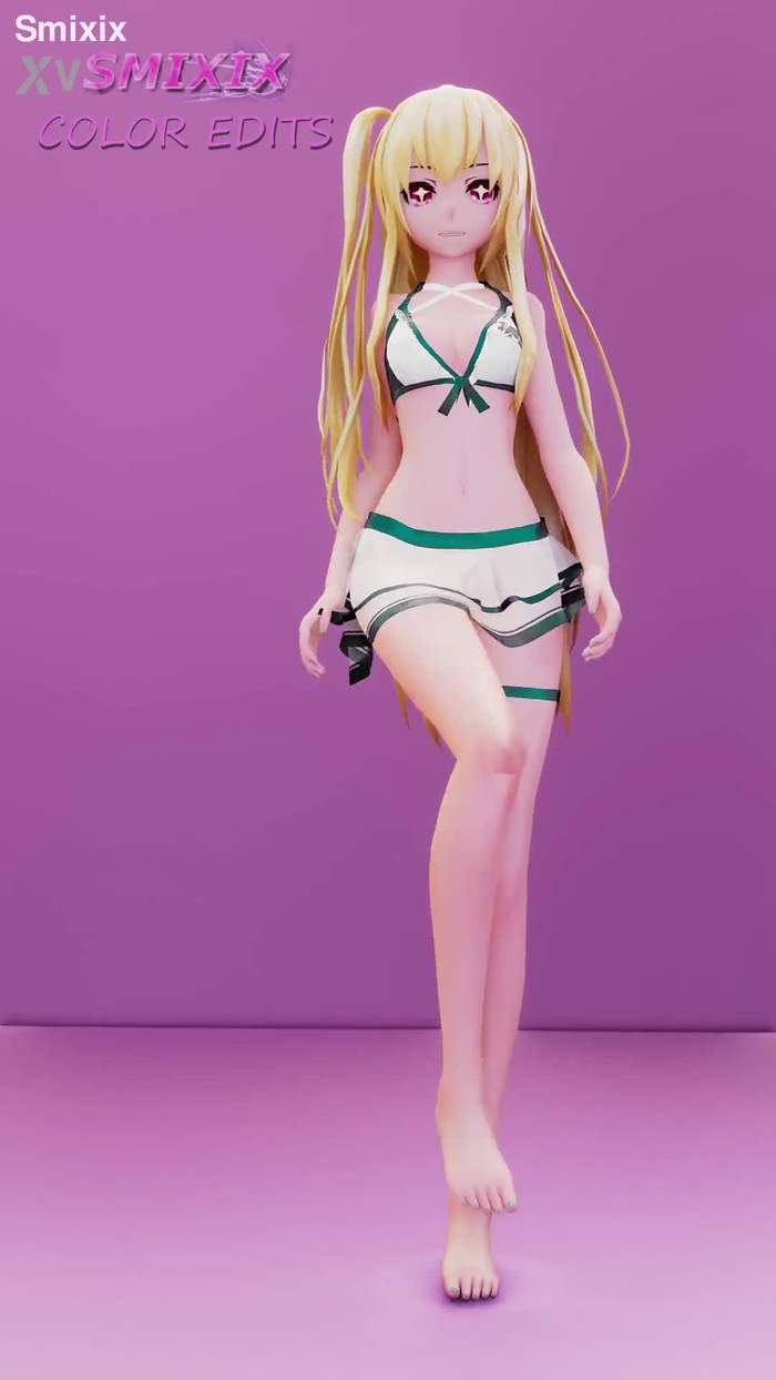 Date A Live Mayuri Hentai Undress Dance Bboom Bboom Song Blonde Girl Mmd 3D Clear Blue Clothes
