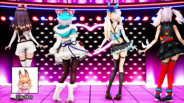 【MMD】Vtuber四天王（Kizuna AI,Siro,Mirai Akari,Kaguya Luna）でGhost Dance【R-18】
